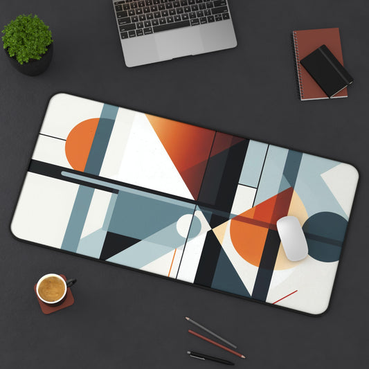 Abstract Geometric Desk Mat, Trendy Workspace, Minimalist Desk Accessory, Contemporary Desk Pad, Extra Large Mouse Pad, Modern Keyboard Mat