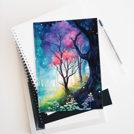 Fantasy Forest Journal, Watercolor Enchanting Woodland Journal, Whimsical Dream Diary, DnD Campaign Journal, Hard Cover, Ruled Line