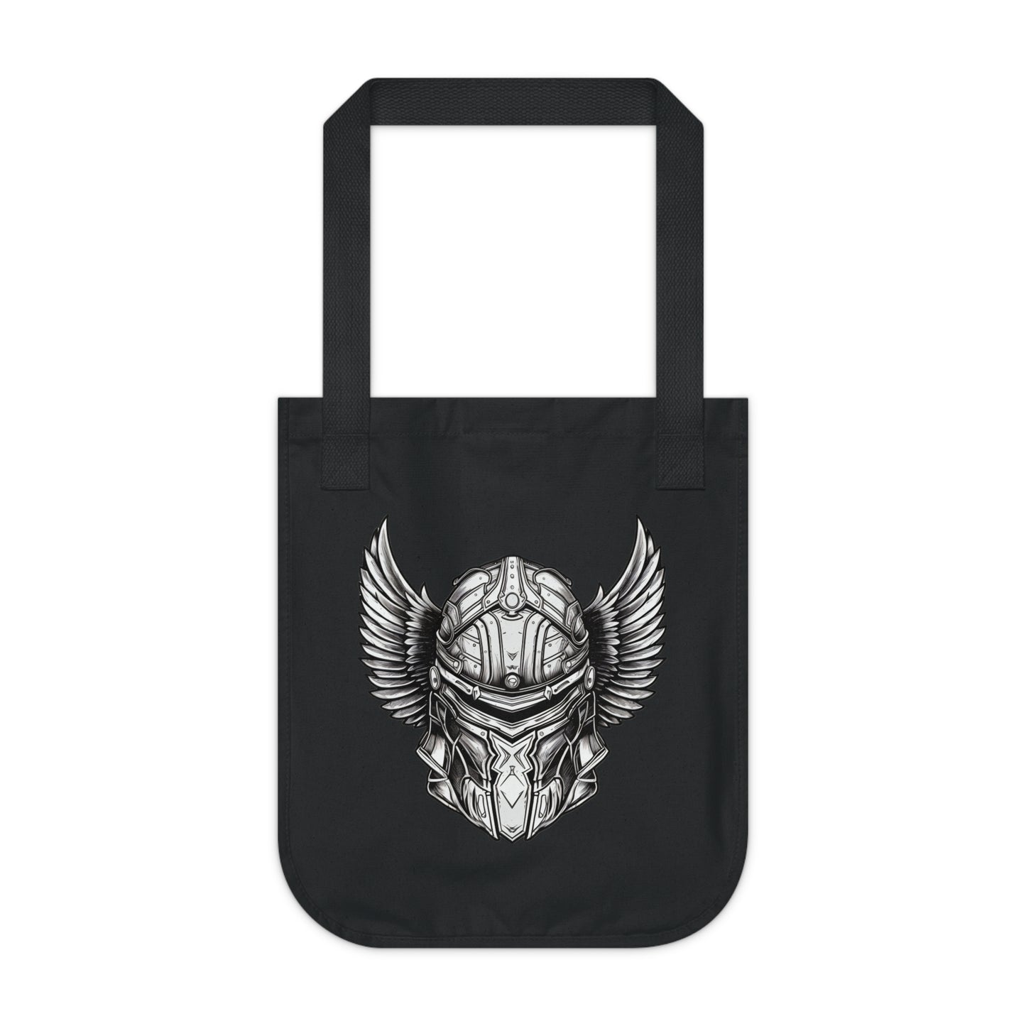 Winged Paladin Helmet Organic Canvas Tote Bag, D&D Tote, DnD Bag of Holding, Eco-friendly Tote, Double-Sided Print