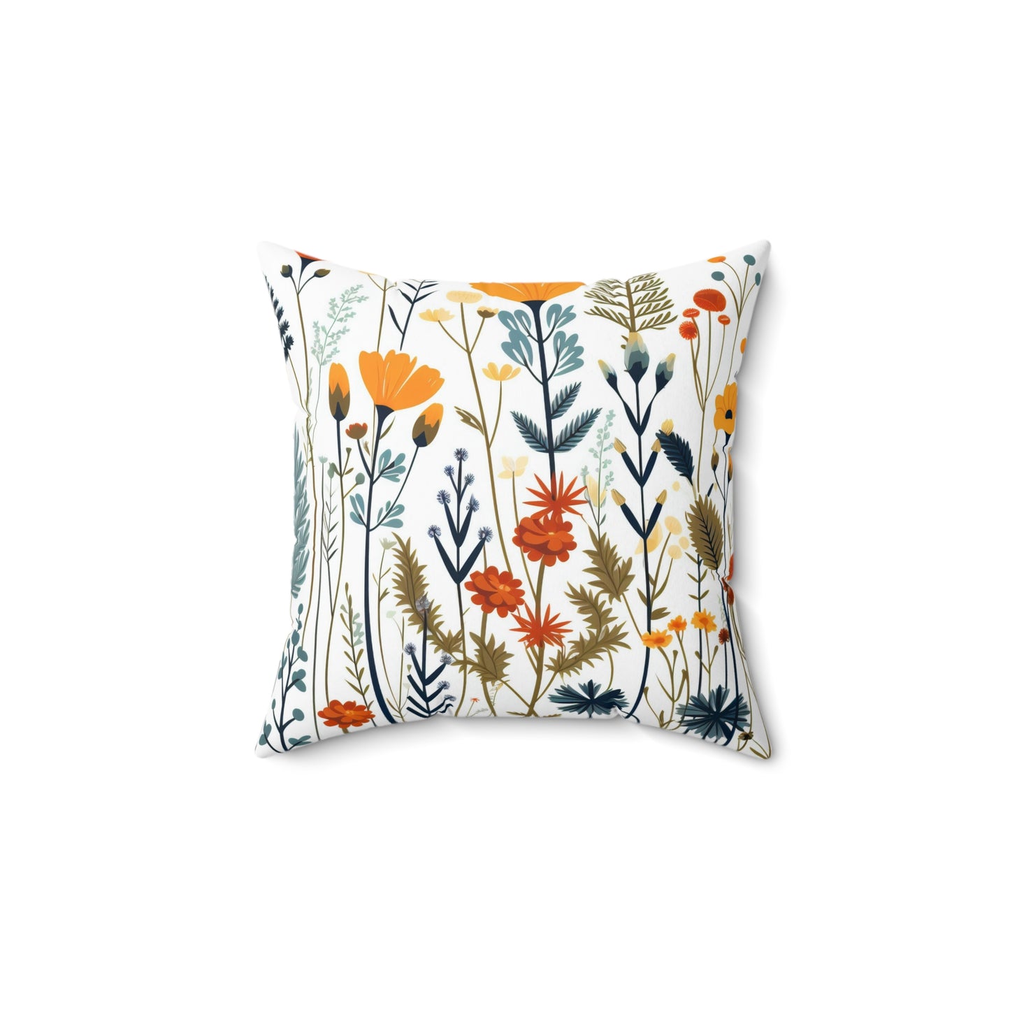 Folk Art Floral Pillow, Folk Art Flowers Cushion, Scandinavian Floral Pillow, Nordic Decorative Pillow, Swedish Pillow, Concealed Zipper