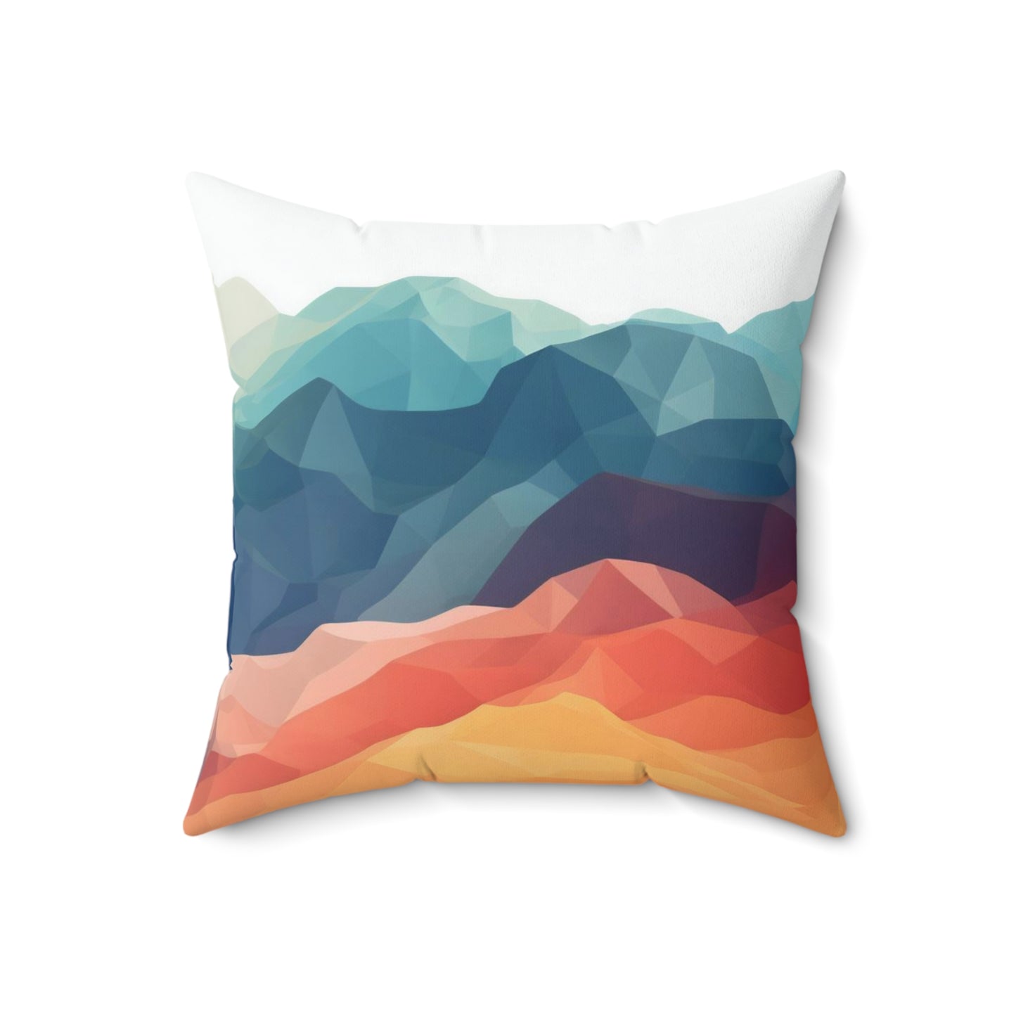 Geometric Mountains Throw Pillow, Mountain Landscape Decorative Pillow, Unique Modern Cushion, Abstract Art Pillow, Concealed Zipper