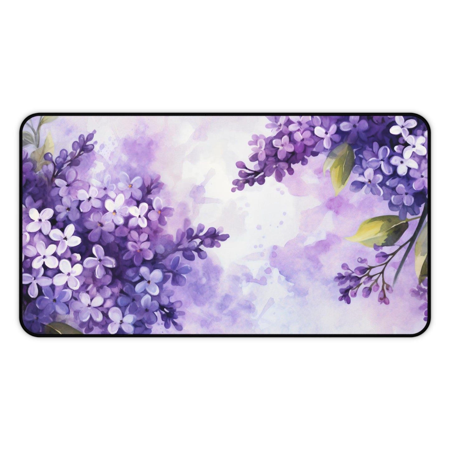 Lilac Blooms Desk Mat, Purple Watercolor Flowers Mouse Pad for Serene Desk Decor, Aesthetic Gaming Mousepad, Unique Workspace Accessory Gift