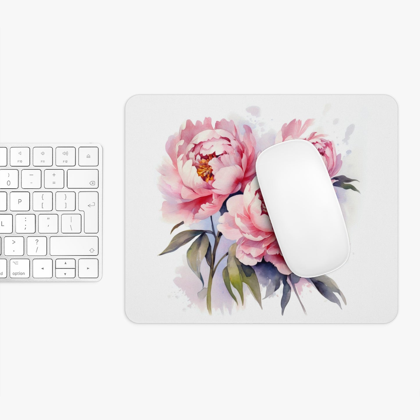 Peonies Mouse Pad, Watercolor Peony Mouse Mat, Trendy Workspace, Minimalist Desk Accessory, Contemporary Flower Mouse Pad, Flower Lover Gift