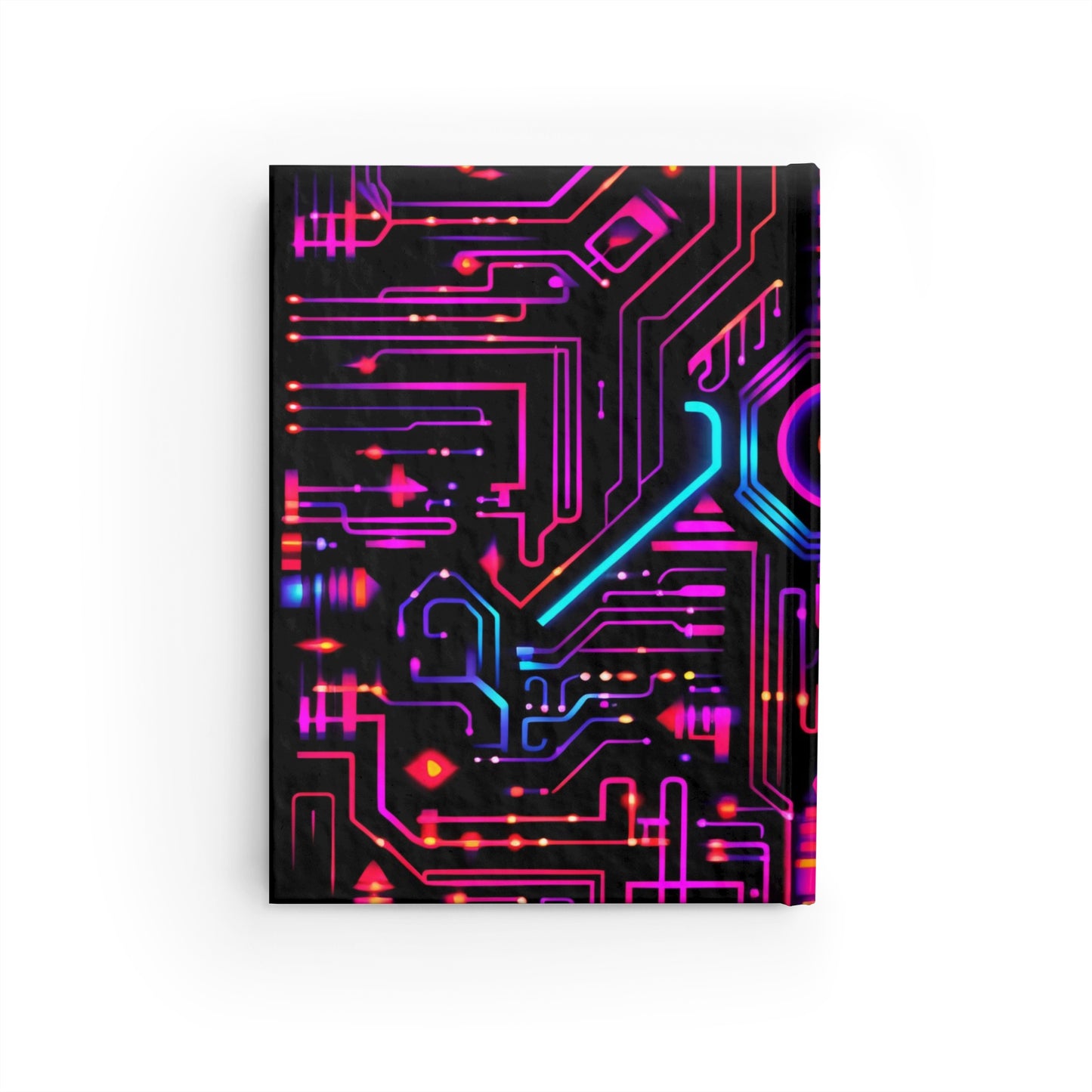 Cyberpunk Circuit Board Journal, Purple Pink and Black Sci-Fi Diary, Computer Engineer Journal, Techy Ruled Line, Hard Cover Notebook