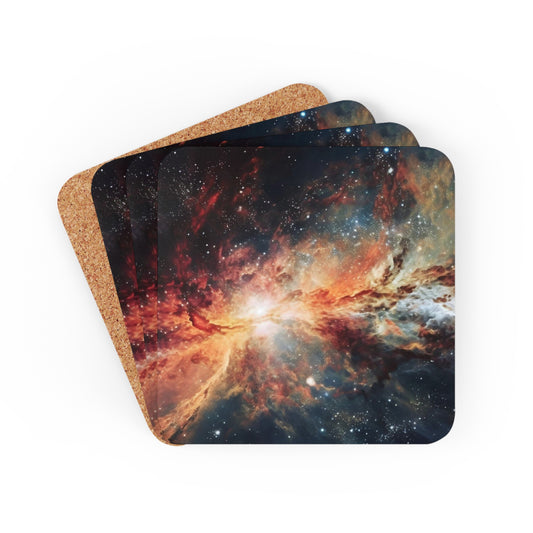 Nebula Coasters Set of 4, Deep Space Coffee Table Decor, Gift for Astronomers, Universe Tea Coffee Cup Mats, Housewarming Gift, Science Gift