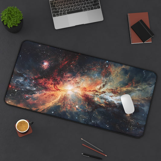 Nebula Desk Mat, Universe Desk Pad, Space Galactic Cosmic Workspace, Extra Large Mouse Pad, Outer Space Keyboard Mat, Cosmos Desk Accessory