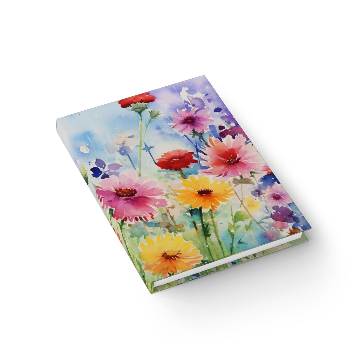 Watercolor Wildflowers Journal, Wild Flowers Diary, Gardening Notes, Floral Dream Journal, Hard Cover, Ruled Line