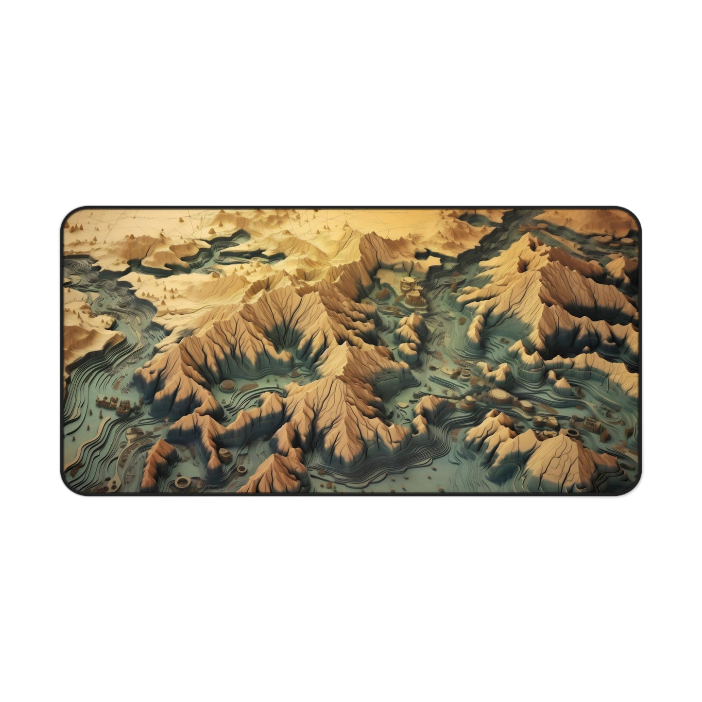 Game Map Desk Mat, 3D Fantasy Map Desk Pad, Topographic Desk Mat, Extra Large Mouse Pad, Gaming Keyboard Mat, Desk Accessory