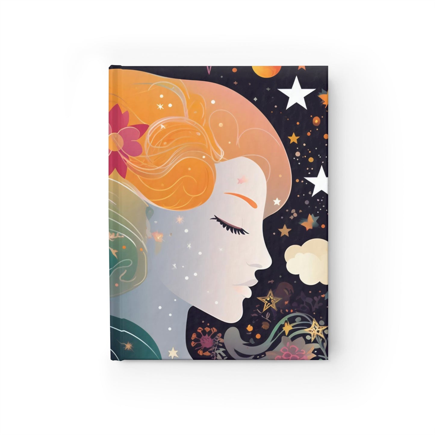 My Dream Journal, My Secret Diary, Cosmic Space Flowers Journal, Beauty of the Universe, Hard Cover, Ruled Line