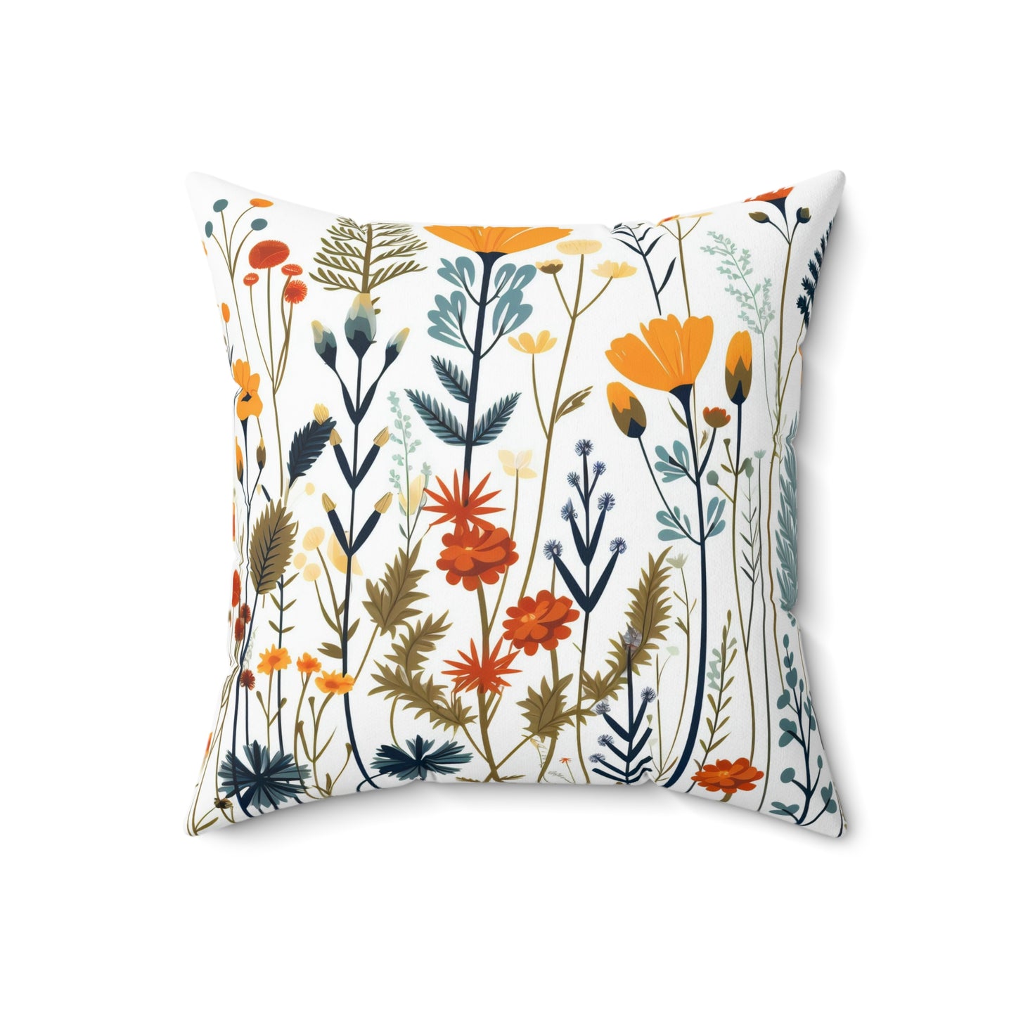 Folk Art Floral Pillow, Folk Art Flowers Cushion, Scandinavian Floral Pillow, Nordic Decorative Pillow, Swedish Pillow, Concealed Zipper