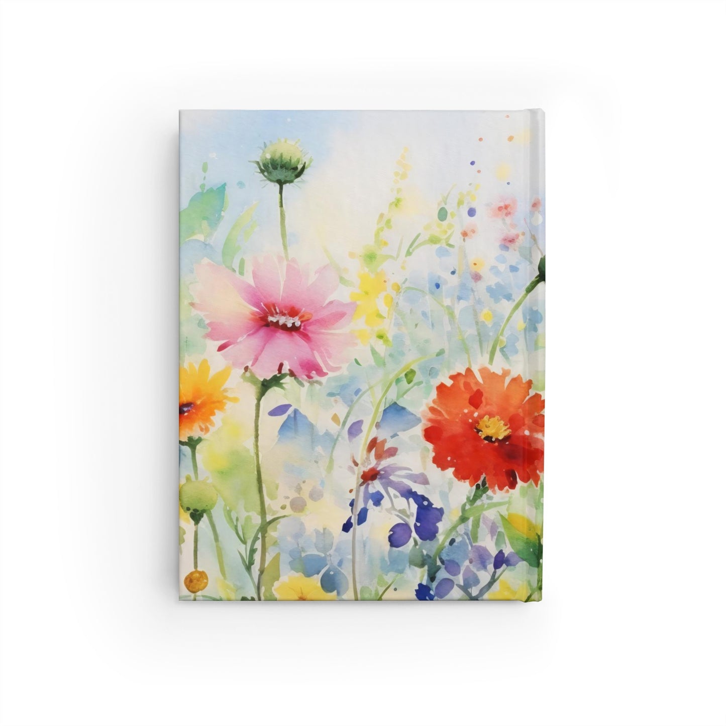Watercolor Wildflowers Journal, Wild Flowers Diary, Gardening Notes, Floral Dream Journal, Hard Cover, Ruled Line