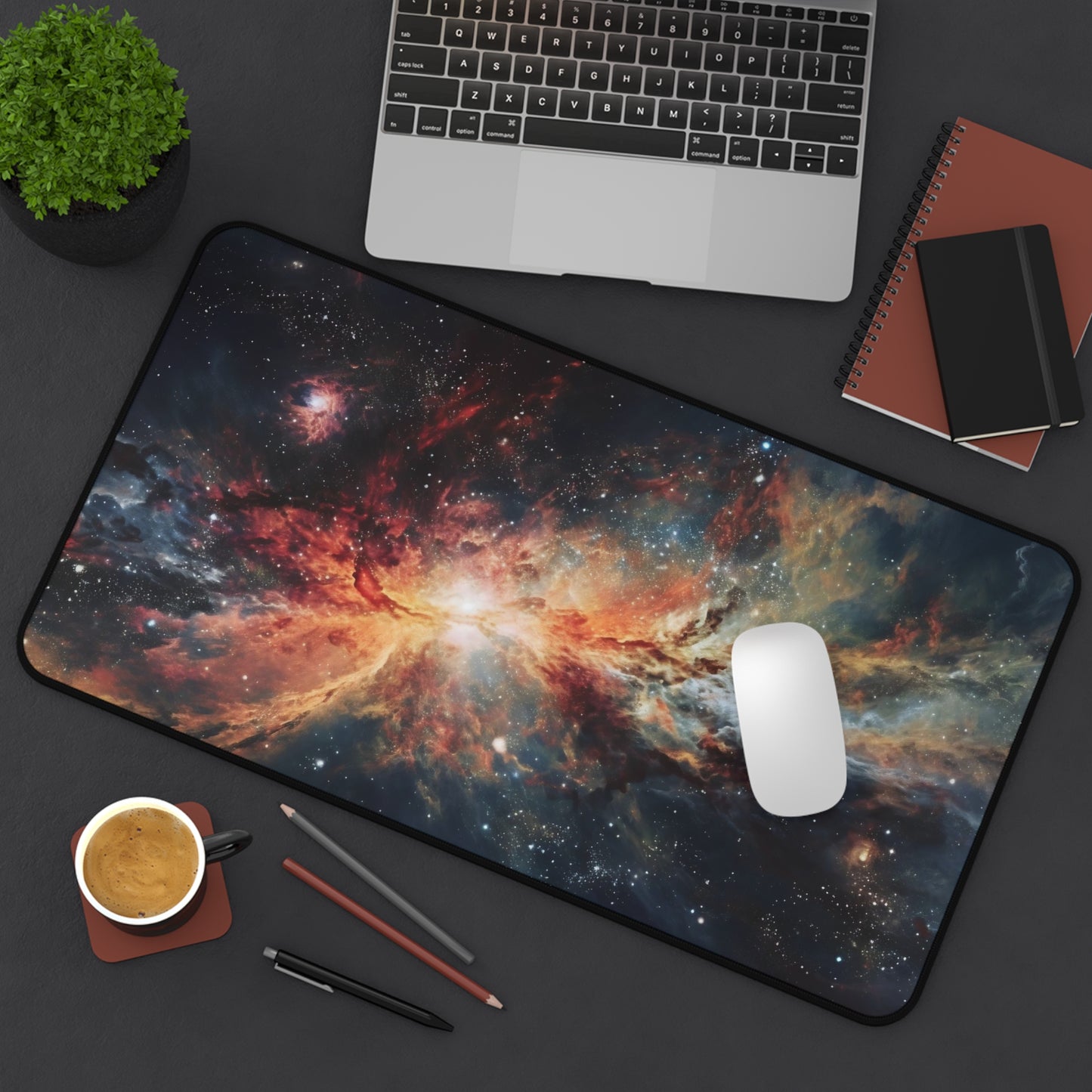 Nebula Desk Mat, Universe Desk Pad, Space Galactic Cosmic Workspace, Extra Large Mouse Pad, Outer Space Keyboard Mat, Cosmos Desk Accessory