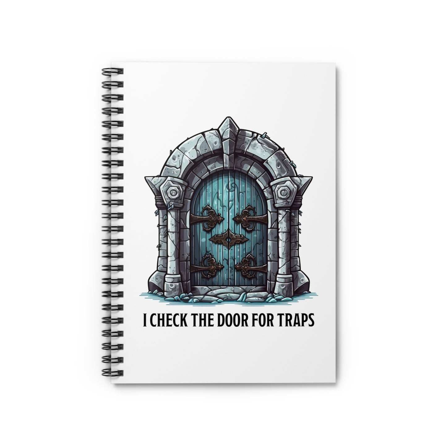 DnD Campaign Journal, I Check the Door for Traps Spiral Notebook, DnD Rogue Journal, D&D Character Notepad, Pathfinder Journal, Ruled Line