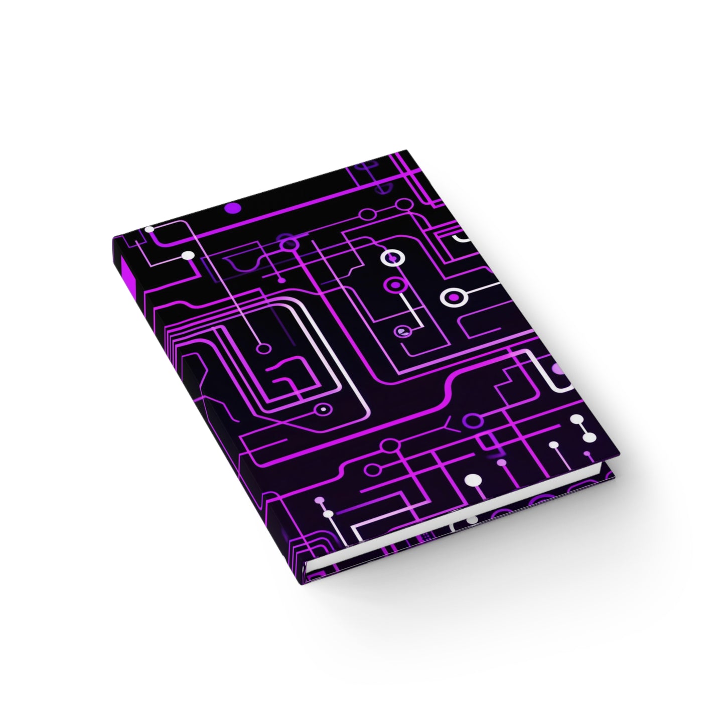 Purple Circuit Board Journal, Computer Board Notebook, Sci-Fi Cyberpunk Diary, Software Engineer Journal, Tech-savvy Ruled Line, Hard Cover