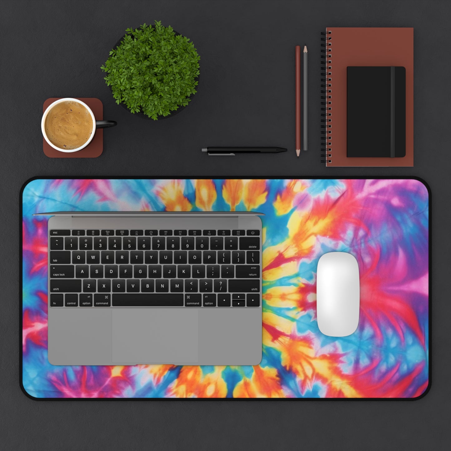 Rainbow Tie Dye Desk Mat, Tie-dye Desk Pad, Extra Large Mouse Pad, Large Keyboard Mat, Desk Accessory