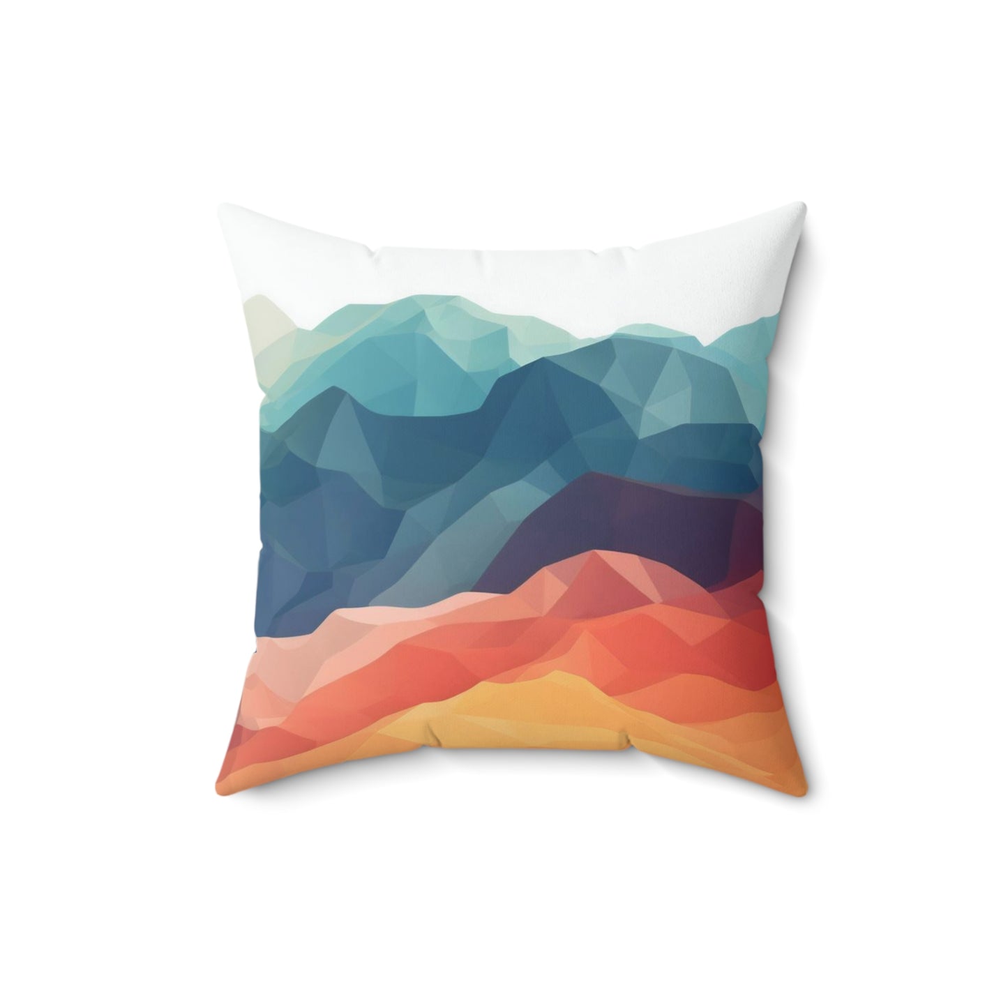 Geometric Mountains Throw Pillow, Mountain Landscape Decorative Pillow, Unique Modern Cushion, Abstract Art Pillow, Concealed Zipper