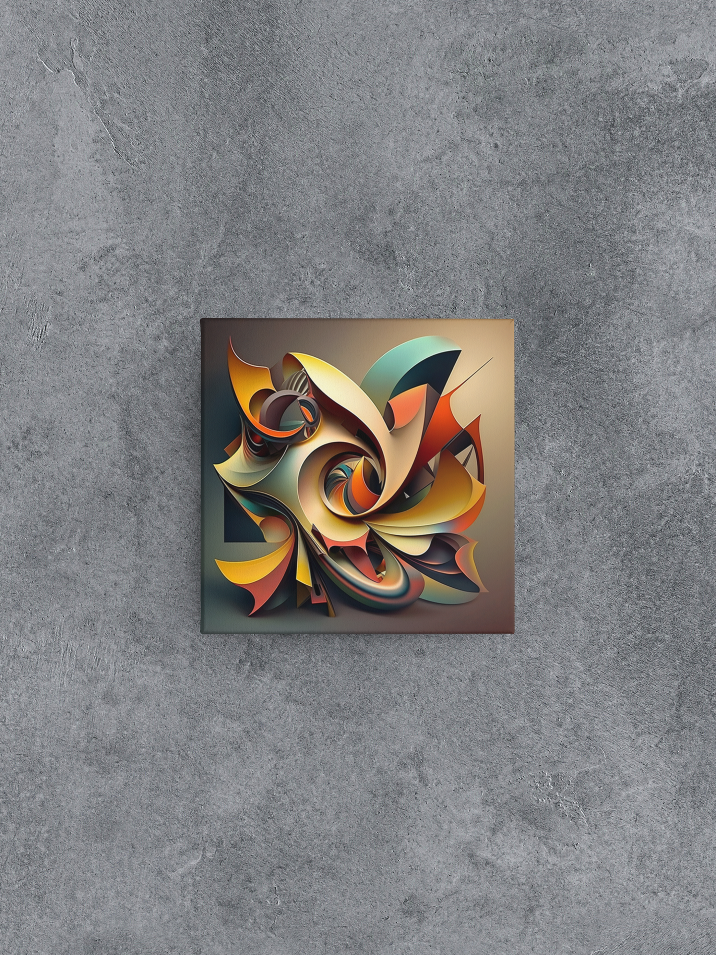 Abstract Art Canvas Print, Abstract Canvas Wall Art, 3D Abstract Art, Colored Paper Twisting and Curling into Itself, Office Canvas Art