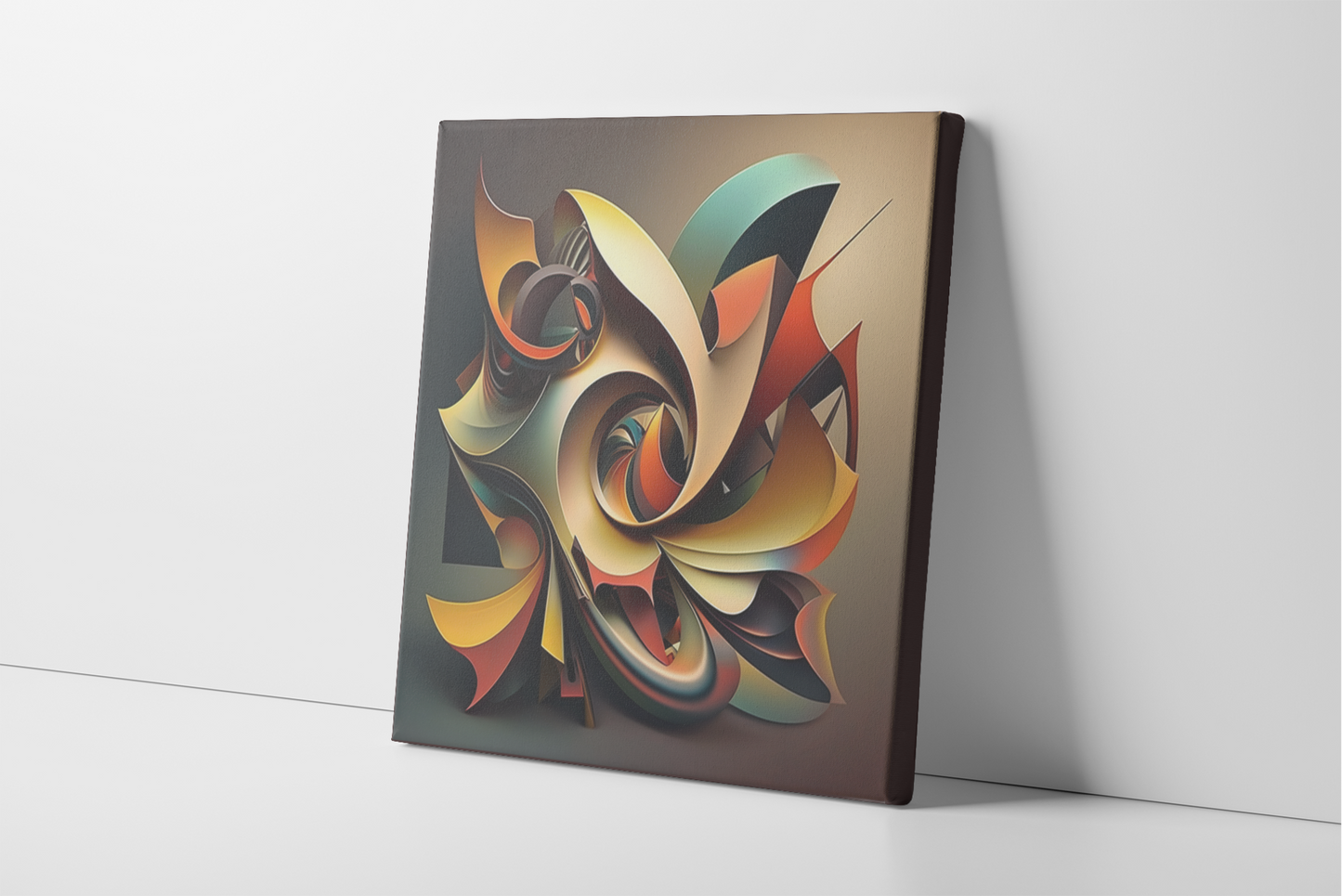 Abstract Art Canvas Print, Abstract Canvas Wall Art, 3D Abstract Art, Colored Paper Twisting and Curling into Itself, Office Canvas Art