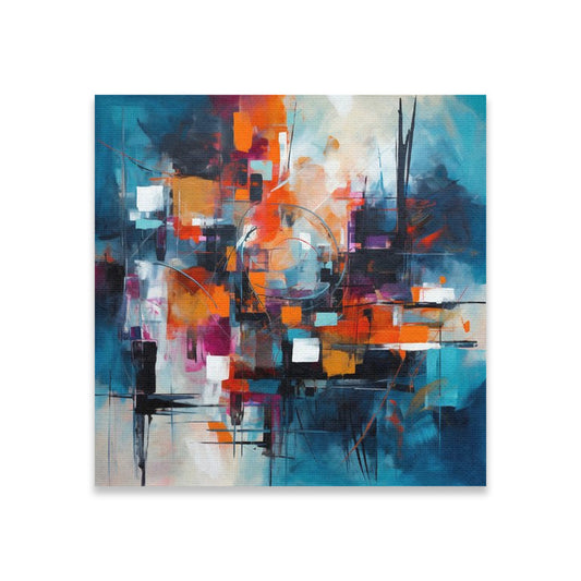 Abstract Canvas Art, Abstract Chaos City Canvas Wall Art, Abstract Painting, Brush Strokes, Modern Canvas Art, Colorful Contemporary Art