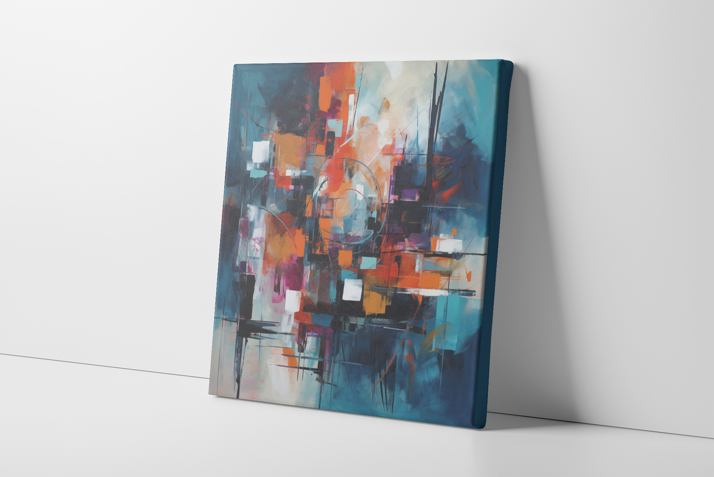 Abstract Canvas Art, Abstract Chaos City Canvas Wall Art, Abstract Painting, Brush Strokes, Modern Canvas Art, Colorful Contemporary Art