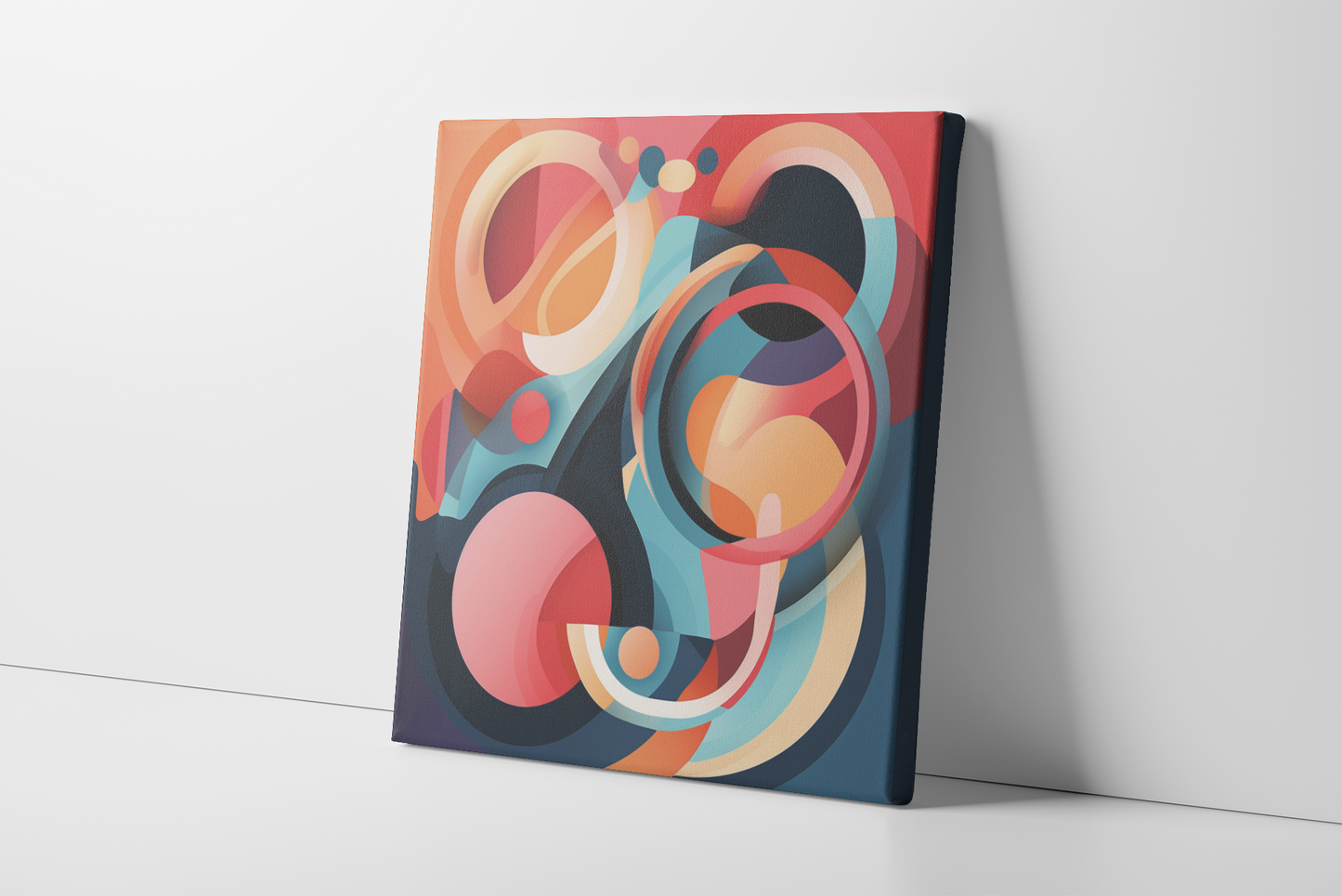 Abstract Canvas Wall Art, Vibrant Abstract Rings Canvas, Modern Canvas Art, Abstract Painting, Colorful Contemporary Whimsical Multicolored