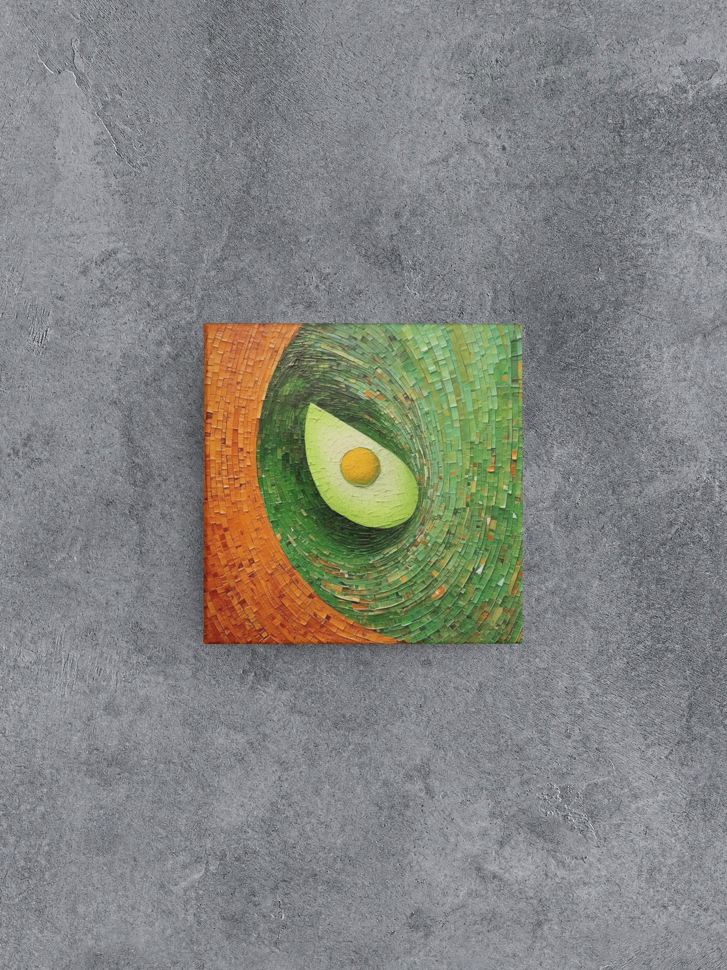 Abstract Avocado Eye Canvas Wall Art, Avocado Painting, Abstract Canvas Art, Kitchen Art Decor, Restaurant Wall Art