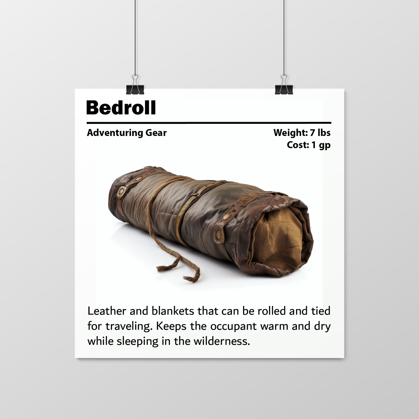 DnD Poster, DnD Bedroll Poster, D&D Poster, Dungeon Master Gift, Tabletop Game Room Decor, Critical Role Poster, RPG Gamer Gift