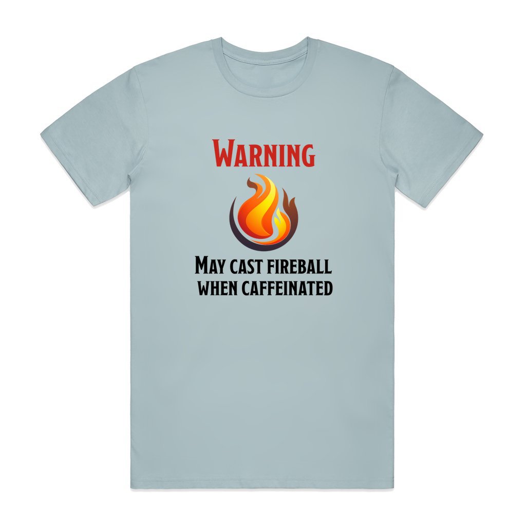 Warning: May Cast Fireball When Caffeinated Shirt, DnD Shirt, Dungeon Master Gift, D&D Tabletop Gaming Cotton TShirt, Unisex RPG Top