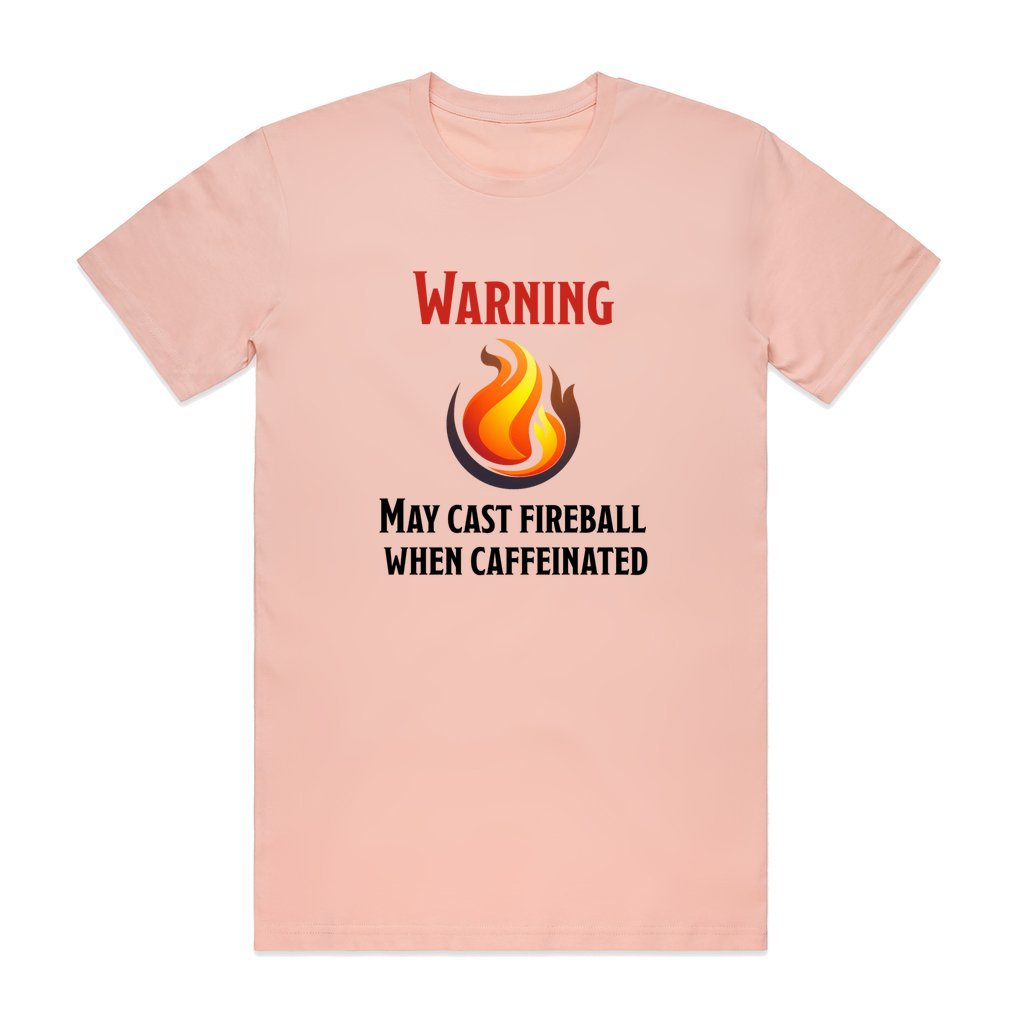 Warning: May Cast Fireball When Caffeinated Shirt, DnD Shirt, Dungeon Master Gift, D&D Tabletop Gaming Cotton TShirt, Unisex RPG Top
