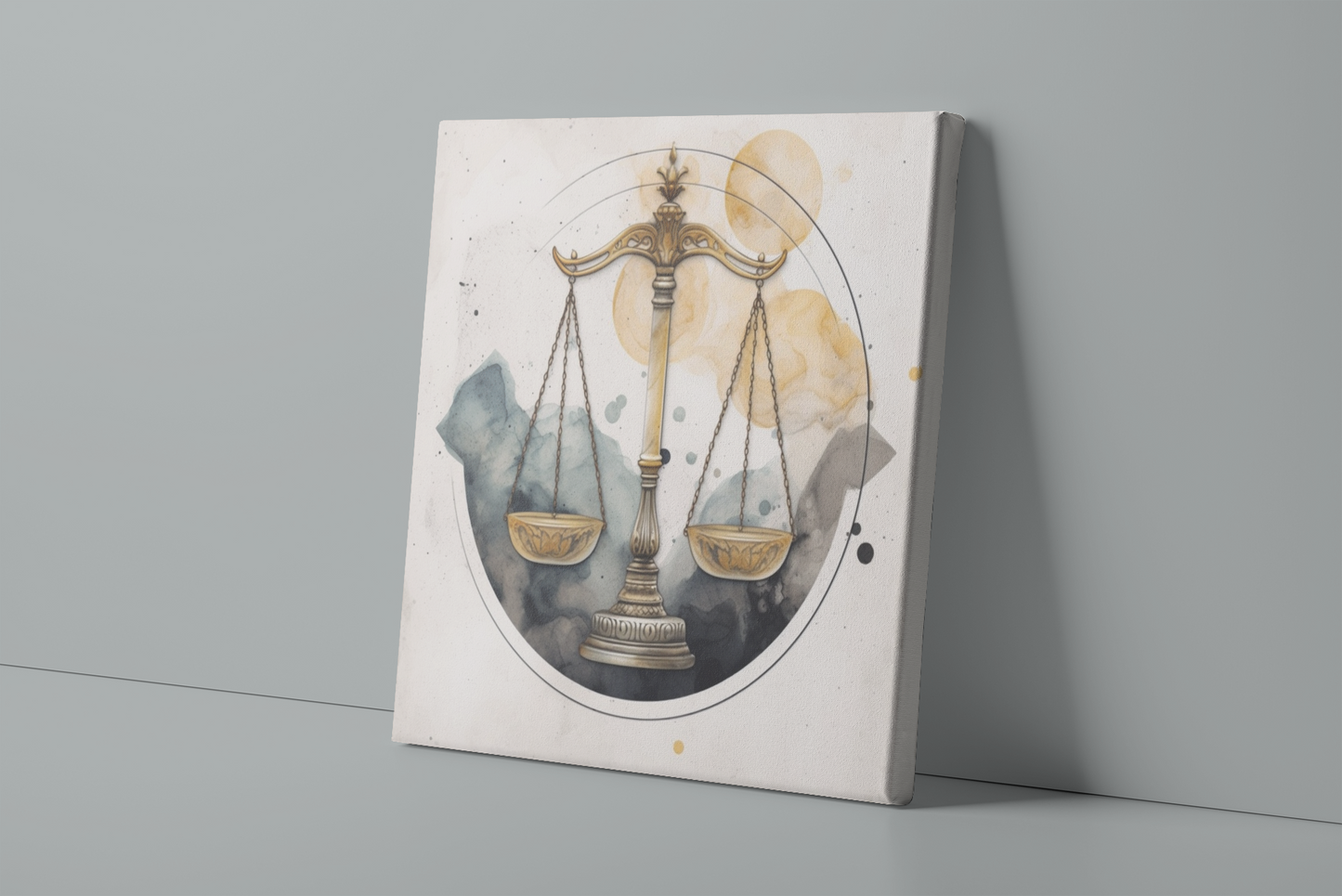Scales of Justice Canvas Wall Art, Watercolor Scales of Justice Art, Law Office Decor, Gift for Lawyer, Attorney Canvas Art
