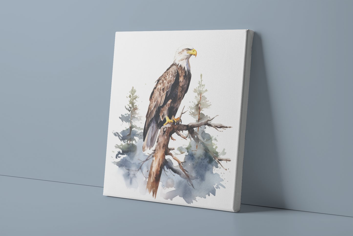 Bald Eagle Canvas Wall Art, Watercolor Bald Eagle Painting, Nature Canvas Art, Freedom Canvas Art