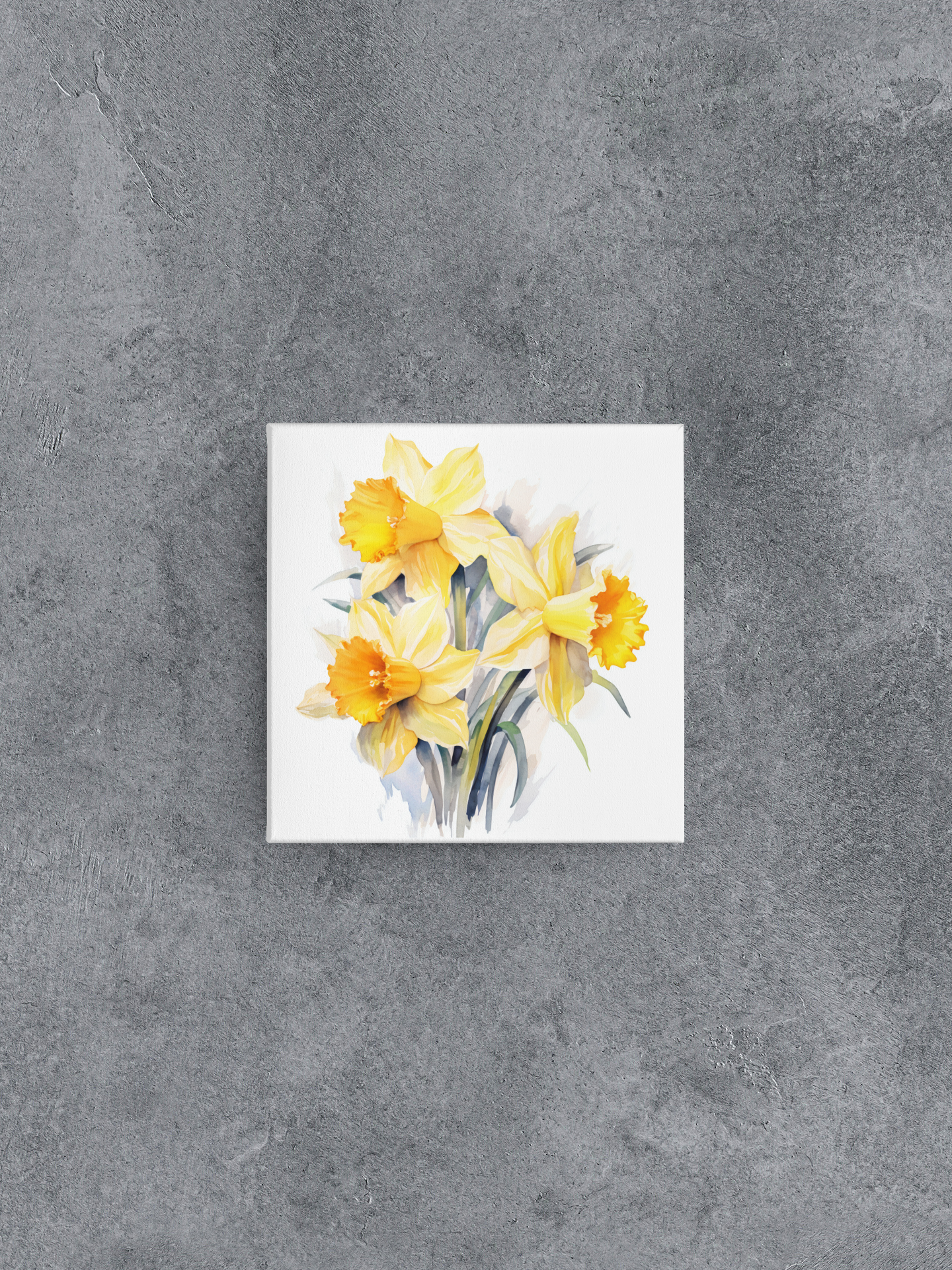 Daffodils Canvas Wall Art, Yellow Flower Watercolor Painting, Floral Home Office Decor, Nature Housewarming Gift, Gift for Gardeners