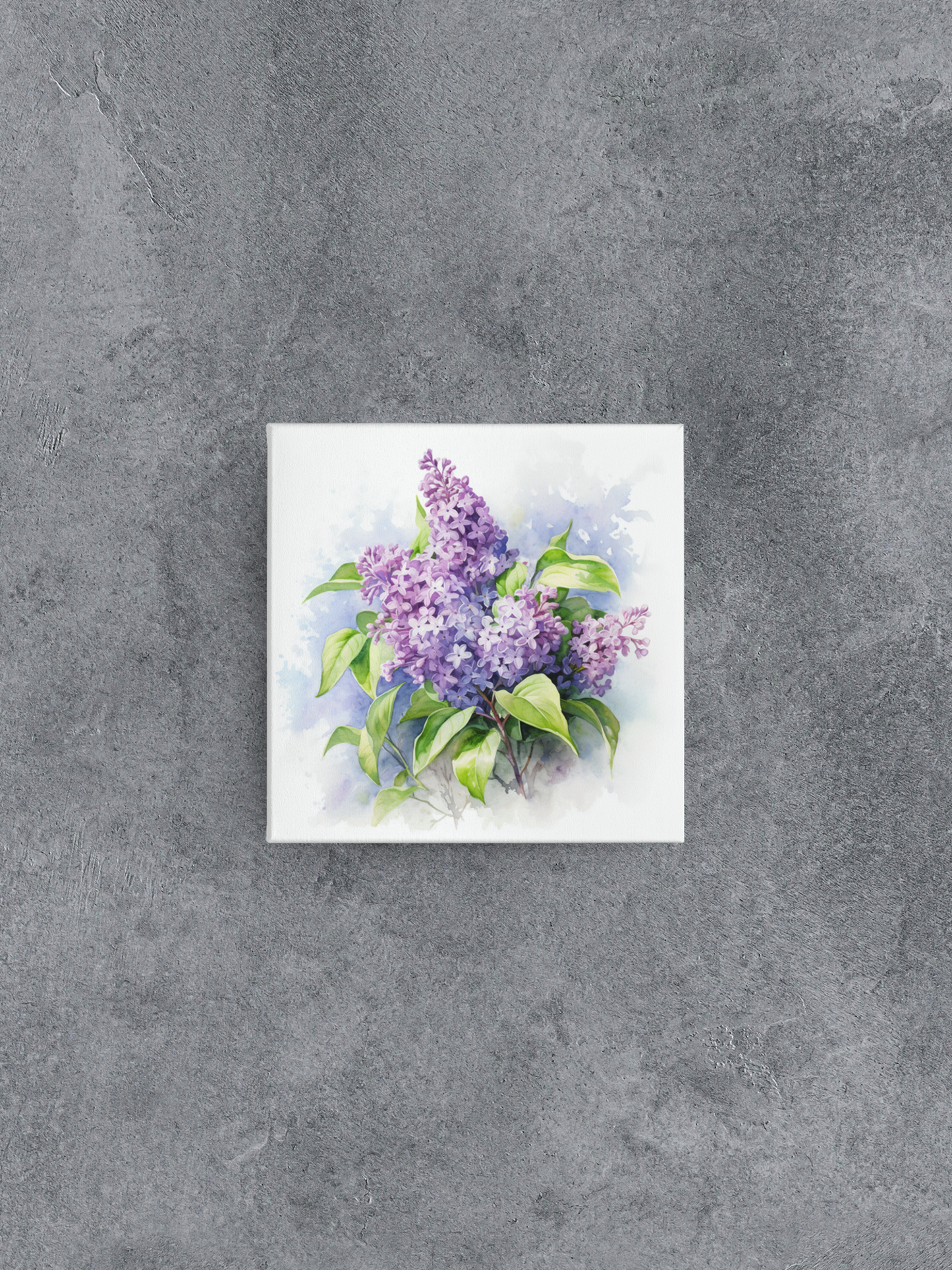Watercolor Lilac Bush Canvas Wall Art, Flower Canvas Print, Nature Stretched Canvas Art, Purple Wall Decor, Mother's Day Gift
