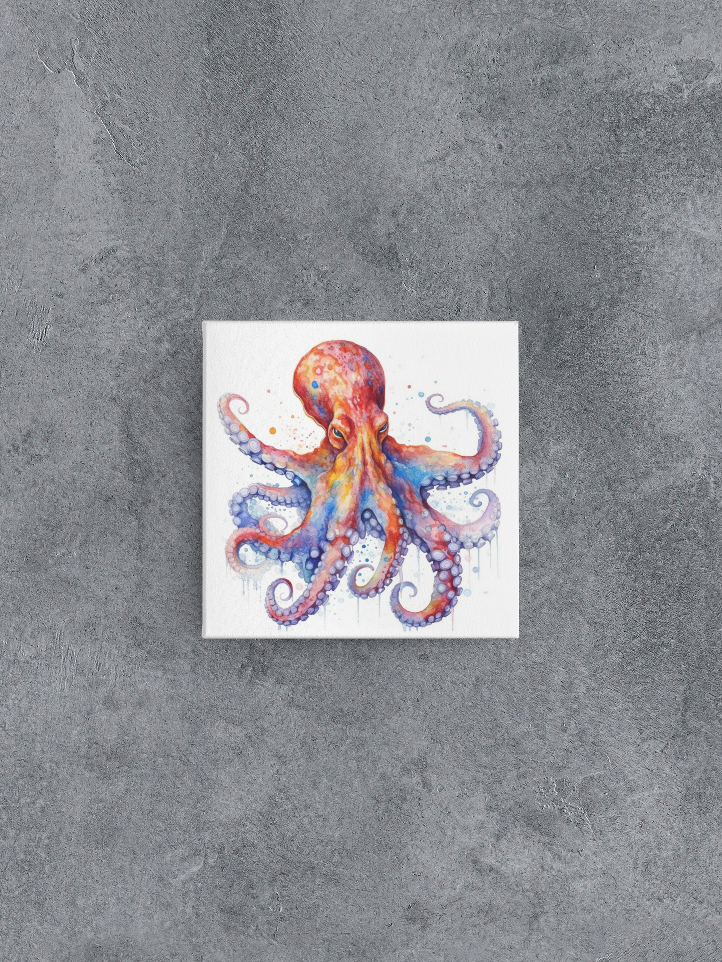 Octopus Canvas Wall Art, Watercolor Octopus Painting, Nautical Canvas Art, Sea Animal Lover Gift, Coastal Canvas Print, Nature Canvas Art