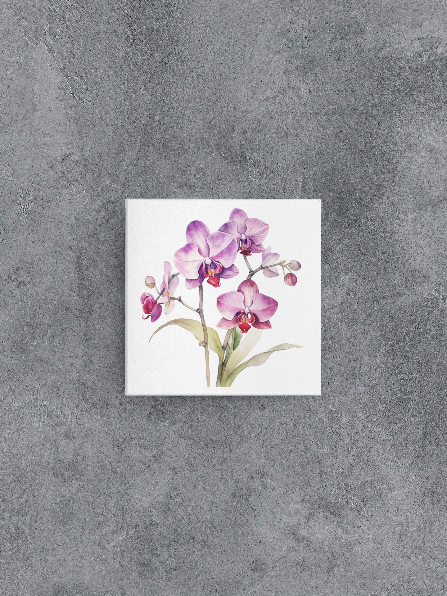 Orchids Canvas Wall Art, Purple Orchids Watercolor Painting, Flower Canvas Print, Nature Stretched Canvas Art, Mother's Day Gift
