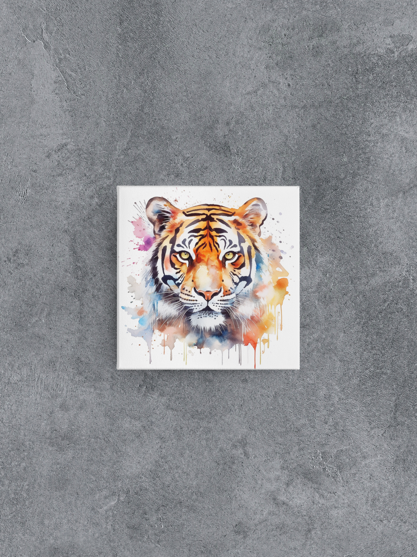 Tiger Canvas Wall Art, Majestic Tiger Watercolor Painting, Nature Canvas Art, Animal Canvas Print, Ready to Hang