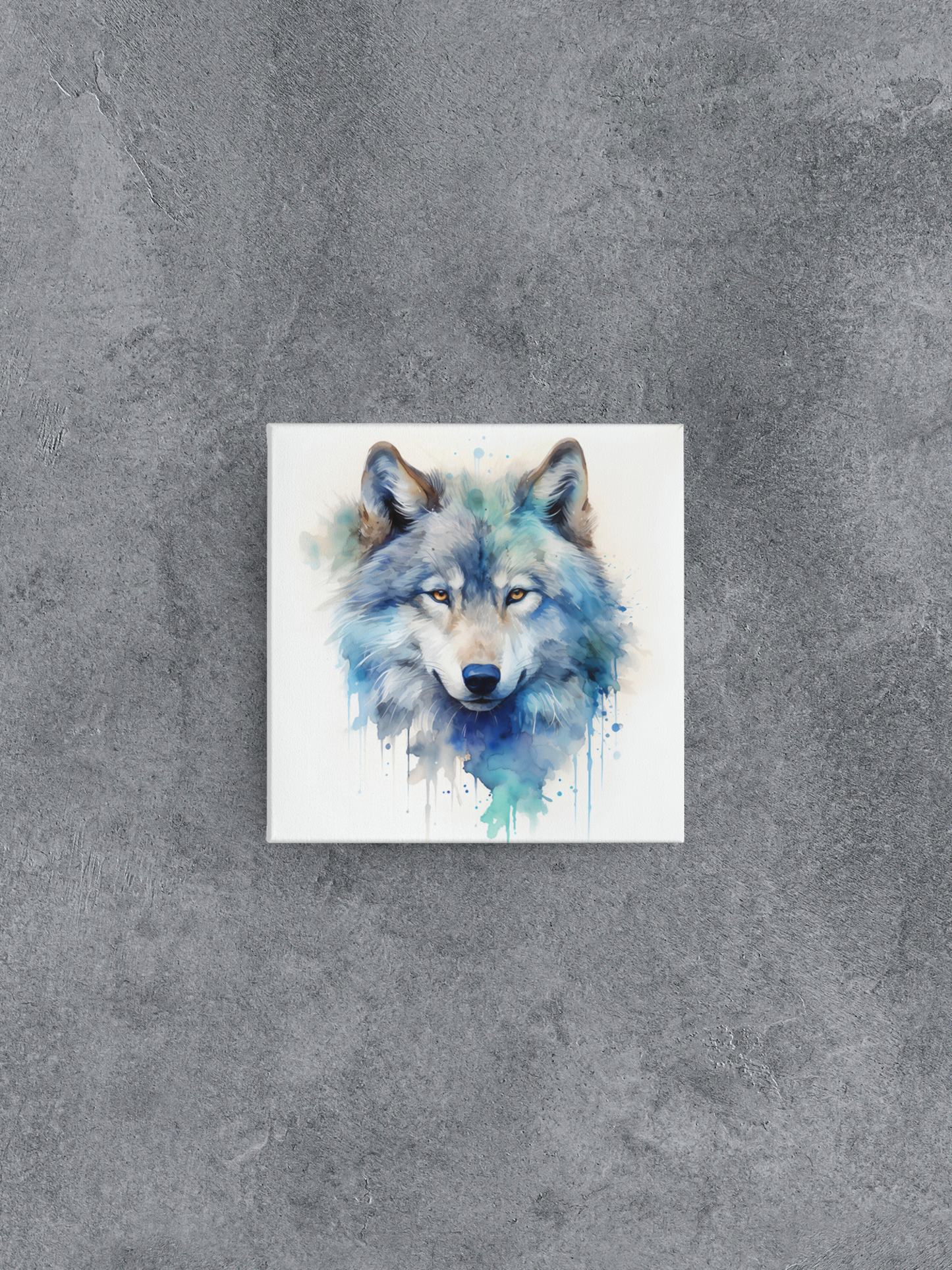 Watercolor Wolf Canvas Wall Art, Majestic Wolf Watercolor Painting, Nature Canvas Art, Animal Canvas Print