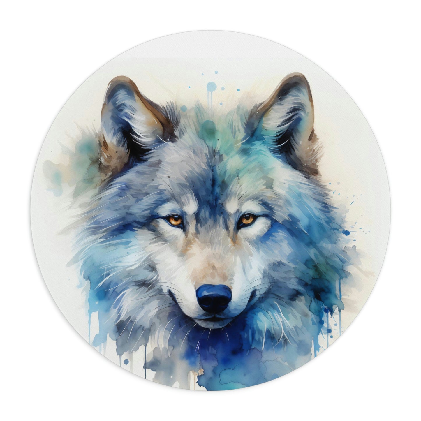Watercolor Wolf Mouse Pad, Majestic Wolf Watercolor Mousepad, Nature Mouse Pad, Animal Mouse Pad