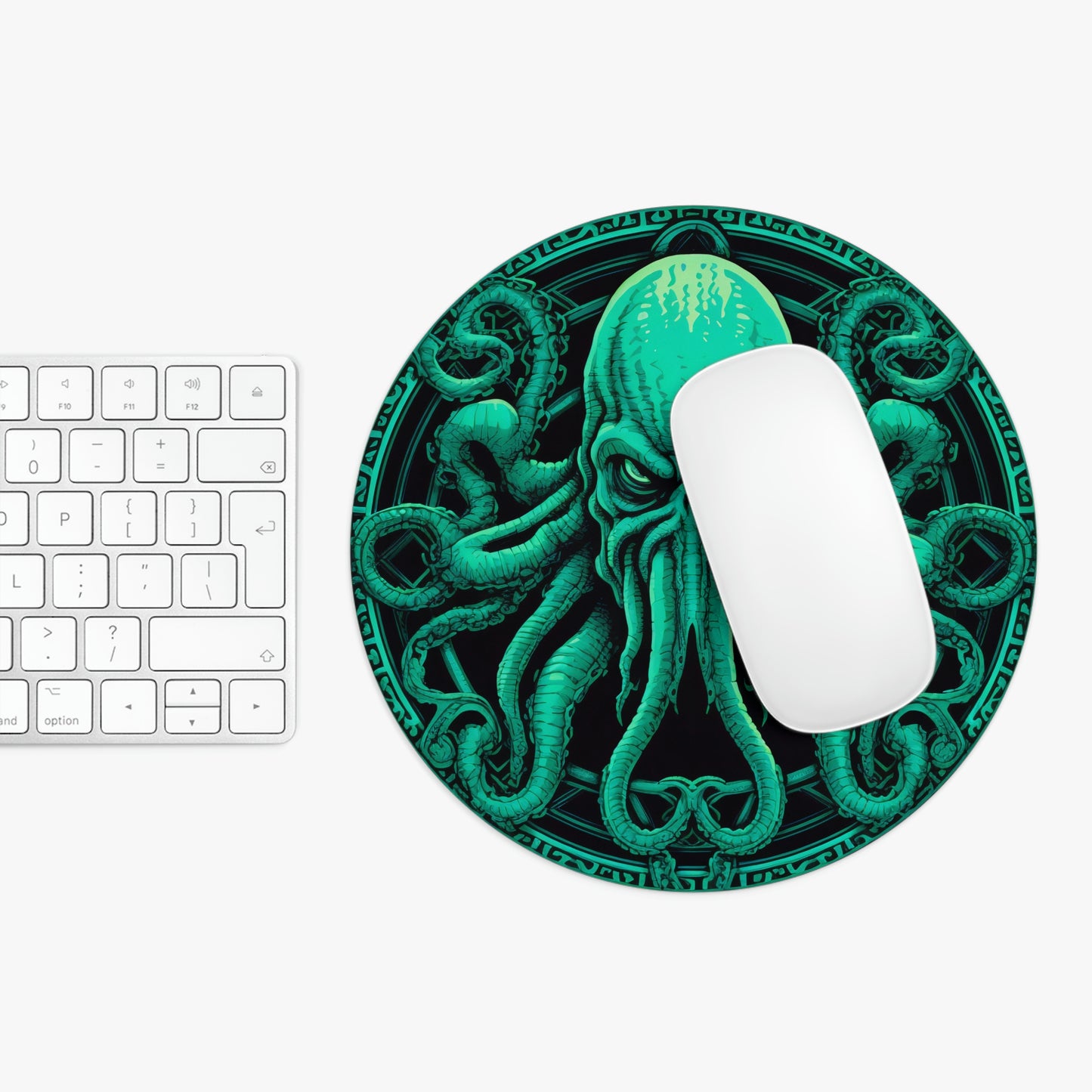 Cthulhu Mouse Pad, Lovecraft Mouse Pad, Horror Mouse Pad, 8" Round Mouse Pad, Gaming Mouse Pad, Work Mouse Pad, Non-slip Mouse Pad